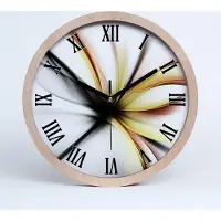 Tulup Holzuhr 30fi cm wanduhr - schwarze Spitzen - zusammenfassung Blume
