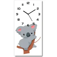 Tulup Wanduhr aus Glas – 30x60 cm - Glasbild - Glasuhr - Gehärtetes Glas -Panda auf dem Baum