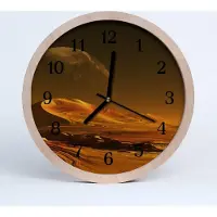 Tulup Holzuhr 30fi cm wanduhr - Wüste Wildnis