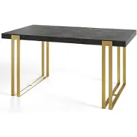 Alpi Möbel Alpi Moebel, Rechteckiger Esstisch Rosa, Modern Tisch 140-240x80x77 cm, Dunkelgrau, mit Metallbeinen in Gold