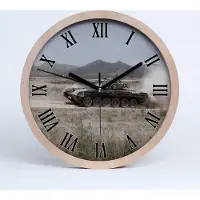 Tulup Holzuhr 20fi cm wanduhr - schwarze Spitzen - Tank in der Wüste
