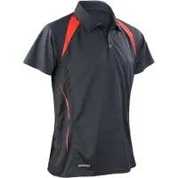 Result SPIRO S177M | Herren Team Spirit Polo / Atmungsaktiv - Farbe: Black/Red - Größe: XXL
