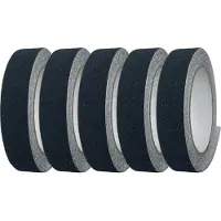 Vago-Tools 5x Antirutschband Streifen 5m Anti Rutschband Klebeband Gripband 25mm