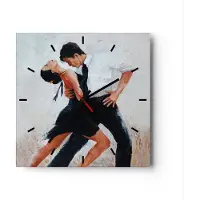 ARTTOR Wanduhr - Quadrat - Glasuhr - tanzen sie - 40x40cm - Schleichendes Uhrwerk - Lautlos - zum Aufhängen bereit - Dekoration Modern - Wanddekoration aus Glas - C3AC40x40-3771
