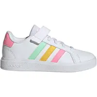 Adidas Grand Court Elastic Lace and Top Strap Sneaker mit Klettverschluß Kinder 01F7 - ftwwht/pulmin/beampk 31