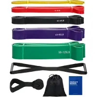 Lixada Aeike 5er-Pack Klimmzug-Unterst¹tzungsb?nder, Set mit Widerstandsschlaufenb?ndern, Powerlifting-¹bungs-Stretchb?ndern mit T¹ranker und Griffen