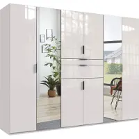 Wimex Drehtürenschrank Moldau Kleiderschrank mit Spiegel Ausführung wählbarweiß / weiß Hochglanz