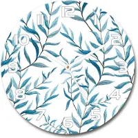 Tulup Wanduhr aus Glas 30fi Glasbild Glasuhr Gehärtetes Glas - weisse-zeiger - Leaves