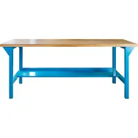ADB Werkbank PROFI 2000 aus Buchenholz und Stahl Lichtblau (RAL 5012)