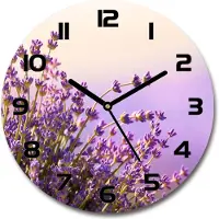 Tulup Wanduhr aus Glas 30fi Glasbild Glasuhr Gehärtetes Glas - schwarze-zeiger - Lavender
