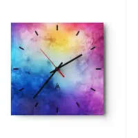 ARTTOR Wanduhr - Quadrat - Glasuhr - Abstraktion modern - 40x40cm - Schleichendes Uhrwerk - Lautlos - zum Aufhängen bereit - Dekoration Modern - Wanddekoration aus Glas - C3AC40x40-3750