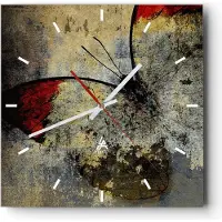 ARTTOR Wanduhr - Quadrat - Glasuhr - Schmetterling Abstraktion - 30x30cm - Schleichendes Uhrwerk - Lautlos - zum Aufhängen bereit - Dekoration Modern - Wanddekoration aus Glas - C3AC30x30-3678