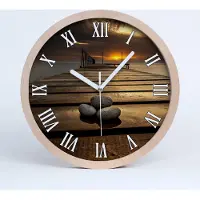 Tulup Holzuhr 20fi cm wanduhr - weiße Spitzen - Holzsteg