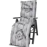 Kettler Auflage Relaxliege Rom 0778 grau Schrift Stempel 170x50x9 cm KETTtex