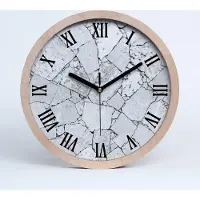Tulup Holzuhr 30fi cm wanduhr - schwarze Spitzen - Steinwand
