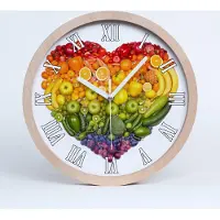 Tulup Holzuhr 25fi cm wanduhr - weiße Spitzen - Gemüse Herz