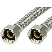 AWM Edelstahl Flexschlauch (DN13) 3/4" ÜM x 3/4" ÜM - 70 cm Armaturn Panzerschlauch Sanitär Hauswasserwerk