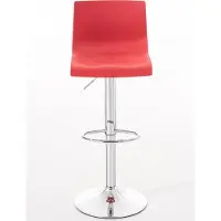 CLP 2er Set Barhocker Hoover Kunststoff chrom rot