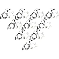 VHBW 10x Headset kompatibel mit Kenwood TH-22AT, TH-22, TH-225, TH-225A, TH-22A, TH-22E, TH-235, TH-235A, TH-235E Funkgerät - schwarz, Akustikschlauch