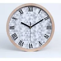 Tulup Holzuhr 25fi cm wanduhr - schwarze Spitzen - graue Dreiecke