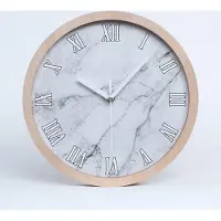 Tulup Holzuhr 30fi cm wanduhr - weiße Spitzen - Marmor