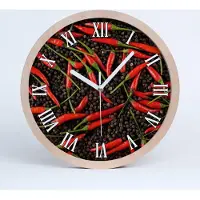 Tulup Holzuhr 30fi cm wanduhr - weiße Spitzen - Peperoni