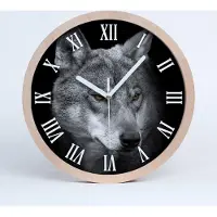 Tulup Holzuhr 20fi cm wanduhr - weiße Spitzen - Große römische Uhr Wolf