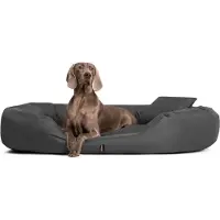 Tierlando Orthopädisches Hundebett SAMMY | Robuster Polyester | Dicke Umrandung - Größe: 220x120cm | Farbe: 02 Graphit