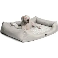 Tierlando Orthopädisches Hundebett ELLEN Polyester Rauten-Muster L-XXXL - Größe: 160x110cm | Farbe: 05 Creme