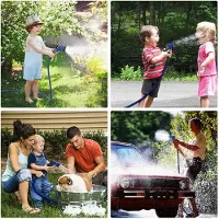 Markenlos Ausziehbarer Gartenschlauch 7,6 bis 60 Meter - flexibel und multifunktional - blau