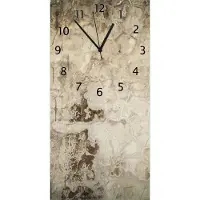 Wallario Design Wanduhr bedruckt, Größe 30 x 60 cm, Motiv: Alte schmutzige Wand aus Beton mit abblätternder Farbe