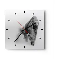 ARTTOR Wanduhr - Quadrat - Glasuhr - Orang-Utan Tier - 40x40cm - Schleichendes Uhrwerk - Lautlos - zum Aufhängen bereit - Dekoration Modern - Wanddekoration aus Glas - C3AC40x40-4105