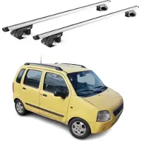 Omac Dachträger Grundtäger für Suzuki Wagon R+ 2000-2008 5 tür 90kg Alu Silber 2x ABE