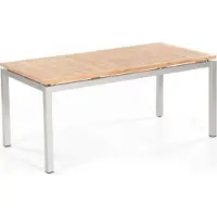 SonnenPartner Gartentisch Base 160x90 cm Aluminium silber Tischsystem Tischplatte Pure Teakholz natur 80050526