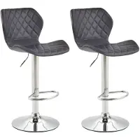 CLP 2er Set Barhocker Cork Kunstleder chrom schwarz