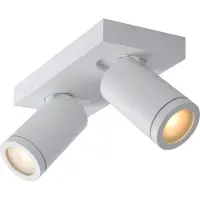 Licht-Erlebnisse Badezimmerleuchte Aluminium GU10 IP44 verstellbar Weiß 2-flammig länglich warmweißes Licht 2200 K 320 lm