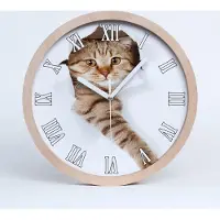 Tulup Holzuhr 20fi cm wanduhr - weiße Spitzen - Katze