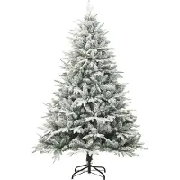 Syfax Künstlicher Weihnachtsbaum Beschneit Grün 240 cm PVC PE