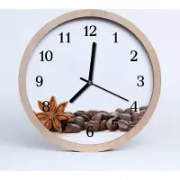 Tulup Holzuhr 30fi cm wanduhr - Kaffeebohnen
