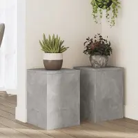 vidaXL "2026 Promotion" Pflanzenständer - Hochbeet - 2 Stk. - Blumenkasten - Betongrau 25x25x35 cm - Holzwerkstoff - Beete CC31169