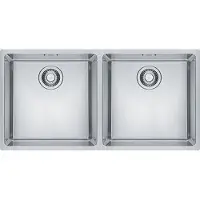 Franke Maris MRX 220-40-40, Bündiges Waschbecken, Quadratisch, Edelstahl, Edelstahl, 2 Becken, Quadratisch