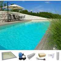 Kwad Styropor Pool Easy mit gerader Treppe rechts 6 x 3 x 1,5 m sand