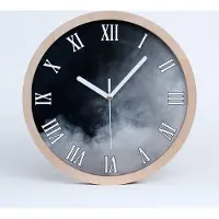Tulup Holzuhr 20fi cm wanduhr - weiße Spitzen - weißer Rauch