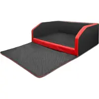 Mayaadi Home Kofferraum Bett Travel/Travel Duo Colour Schwarz-Rot XL (100x90x38cm) Standard Schaumstoff Ohne Anschnallsystem