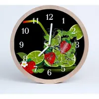 Tulup Holzuhr 30fi cm wanduhr - Lime Strawberry Küche
