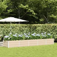 vidaXL "Schlussverkauf" Pflanzkübel im Garten - 1 pc - Blumenbeet/Gartenbeet - Elfenbein 400x80x45 cm Stahl C13511