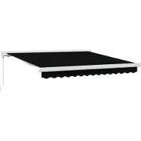 Syfax Einziehbare Markise Schwarz 300 x 250 cm Stoff und Metall