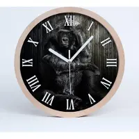 Tulup Holzuhr 25fi cm wanduhr - weiße Spitzen - Gorilla