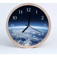 Tulup Holzuhr 30fi cm wanduhr - Erde Universum
