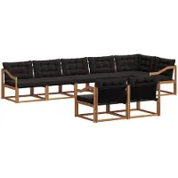 vidaXL Outdoor-Sofagarnitur 8 Stk. Natürlich und Schwarz